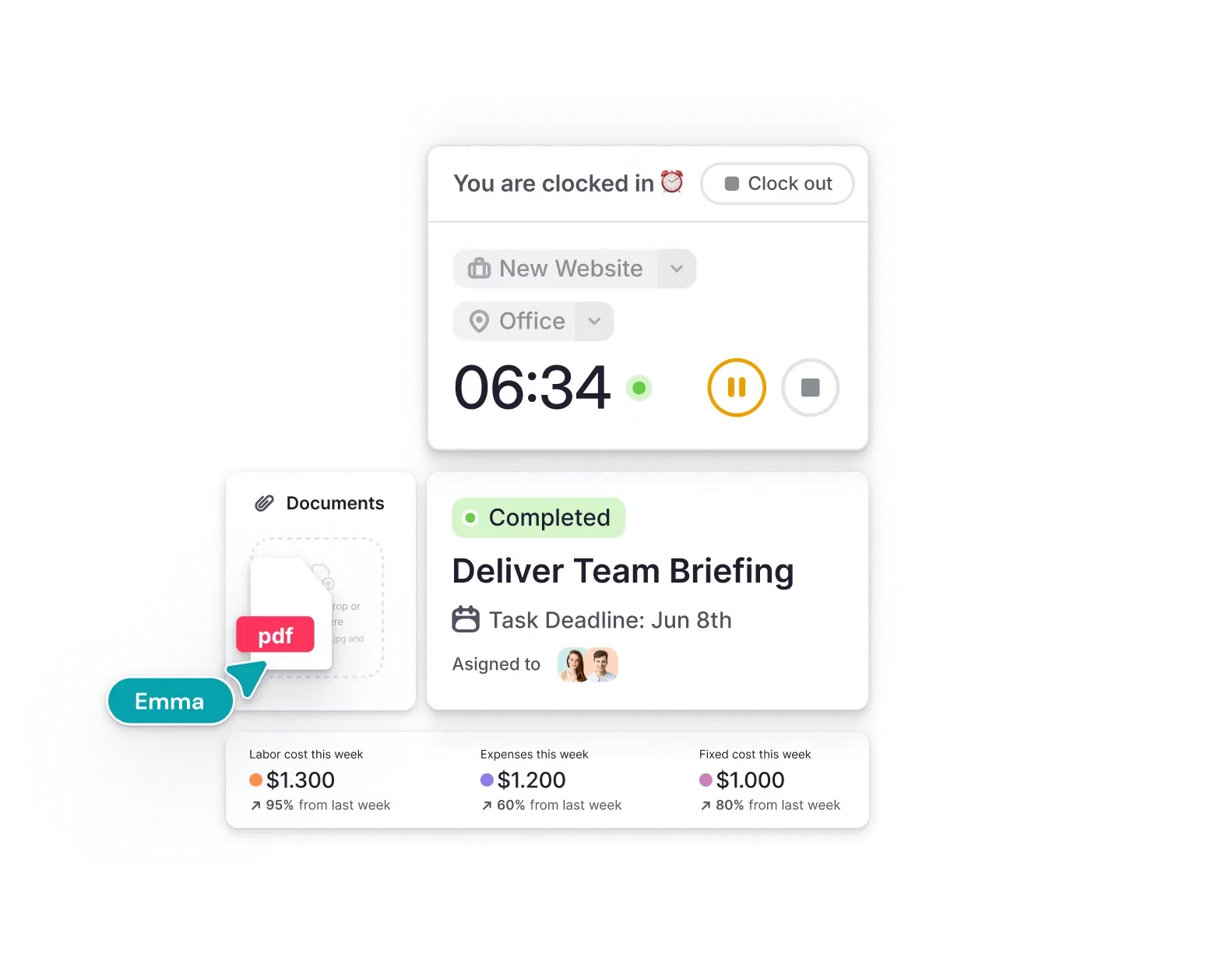 Project management dashboard